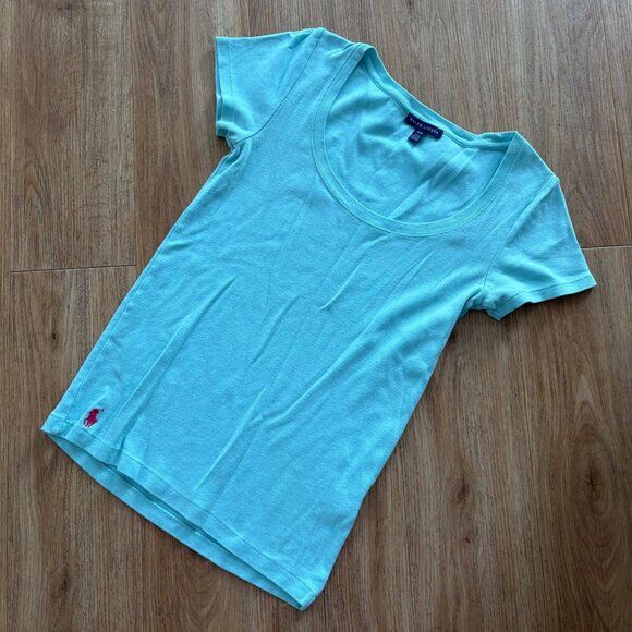 Ralph Lauren Tops - Ralph Lauren Short Sleeve Scoop Neck Shirt Blue Women’s Size M